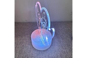 EleBikk Lámpara Stitch, Luz Nocturna Stitch 3D, Lámpara LED con Ilusión 3D Anime para Niños, 7 Colores, con Mando a Distancia con Intensidad Variable, Luz Nocturna Estereoscópica, Regalo para Niños