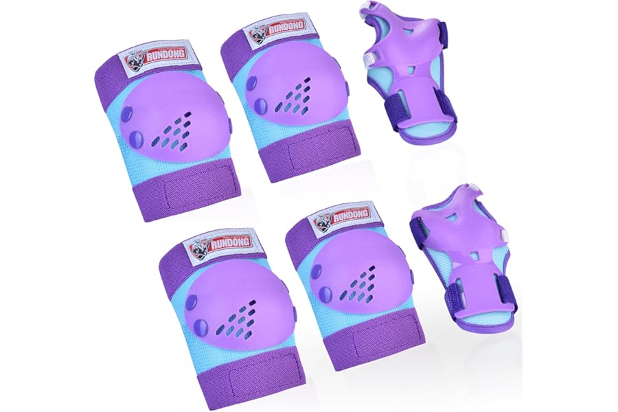 Youth/Kids Knee Pads Elbow Pad Wrist Guards Protective Gear Set for 3-15 Years Child Roller Skates Skateboard Inline Rollerblading Cycling BMX Bike Skating Scooter Riding and Other Outdoor Sports