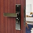 Blue Space Premium 8" Cylindrical Plate Mortise Door Lock Handle Set/Mortise Lock with Brass Lock Body and One Side Key 60mm Brass Cylinder Set with 3 Brass Computer Keys (LB1007, Antique)