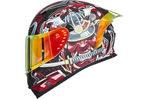 ILM Casco moto integrale per uomo e donna-Casco moto con 2 visiere Compatibile con Pinlock trasparente e colorato-Casco Motocross Street Bike ECE modello Z501