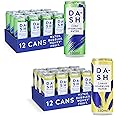 Dash Water Lime & Lemon - 24 x Flavoured Sparkling Spring Water NO Sugar, NO Sweetener, NO Calories - Infused with Wonky Fruit (12 Lime & 12 Lemon x 330ml cans)
