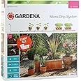 GARDENA Starter Set Flower Pots M: The Micro-Drip System Starter Set for seven potted plants and three plant troughs (13001-20), Black, 30x20x20 cm