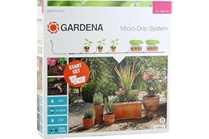 Gardena Kit d'arrosage goutte-à-goutte pour plantes en pots M : système Micro-Drip pratique pour 7 plantes en pot et 3 jardinières, arrosage économe en eau (13001-20)