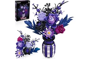 Mavo brix Kit di costruzione di un bouquet di rose nere con 12 fiori per adulti, collezione botanica per donne e ragazze dai 14 anni in su, compatibile con Lego