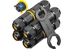 PEBA Cable Connector Waterproof 3-Pin IP68 Waterproof Cable Connector 4-12 mm Cable Diameter, Outdoor Junction Box, 3-Conductor, Connection Clamp with Lever for Outdoor, Pack of 4 Junction Box, Black