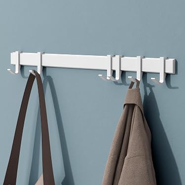 Appendiabiti Da Parete BlissfulAbode In Legno Di Noce – 4 Ganci, Montaggio Senza Trapano, Nero Elegante Per Ingresso