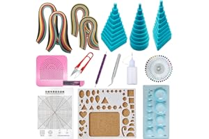 Woohome Set de Papel de Filigrana con 12 Herramientas de Quilling y 36 Colores de 880 Tiras de Papel Quilling