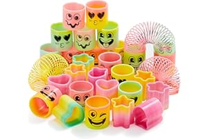 JOYIN 30 Pcs Party Mitgebsel Kindergeburtstag Regenbogen Party Gunst, Mini Kunststoff Spring Spielzeug, Fidget Stress für Karneval Preis Geburtstag Gastgeschenke Kleine Mitbringsel für Kinder