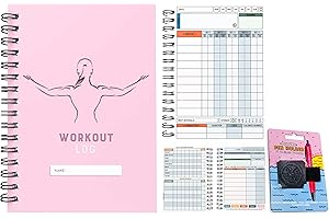 FABULOUS PLANNING Registro de entrenamiento para gimnasio – XL y XS – Agenda de gimnasio, fitness y entrenamiento – Set metas, 1000 ejercicios, diario premium (X-PEQUEÑO (A6), silueta femenina rosa).