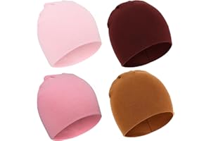 DRESHOW 4 Pezzi Unisex Bambino Berretti Neonato Ragazzi Ragazze Morbido Carino Cappello Nursery Berretto