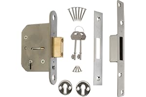 WHITE HINGE ERA 5 Lever Viscount Deadbolt Mortice Lock - 2.5" Backset with Chrome Finish
