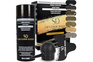 SD SALVATHOR DURAN Fibras Capilares Salvathor Duran 25 g - Kit 3 Unidades (Fibra Capilar + Aplicador + Peine) (Castaño Medio)