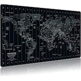 Tappetino da scrivania, con mappa del mondo vintage, grande tappetino per mouse da gioco per scrivania XXL, base in gomma antiscivolo, bordi cuciti, tappetino lungo per tastiera del computer Tappetino da scrivania, con mappa del mondo vintage, grande tappetino per mouse da gioco per scrivania XXL, base in gomma antiscivolo, bordi cuciti, tappetino lungo per tastiera del computer
