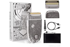 Bestauty Rasoio Elettrico Barba, Regolabarba Uomo con 2 Lame e LCD Display, Rasoio Elettrico Corpo Uomo, Macchinetta per Capelli, Rasoio Regali per Uomo (7 in 1, Argento)