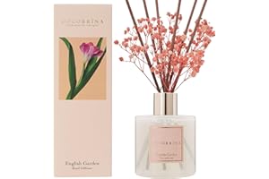 COCORRÍNA Dyfuzor zapach otoczenia -200 ml angielski ogród dyfuzor zapachowy z patyczkami do domu zapach olejek eteryczny do dekoracji półki łazienkowej