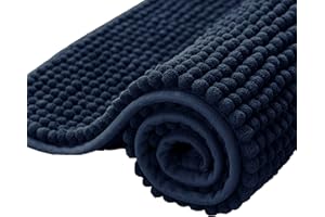 subrtex Alfombrillas de baño de felpilla para baño, Extra Suaves y absorbentes de Agua, Antideslizantes, bañera, Ducha (40 x 60 cm, Azul Marino)