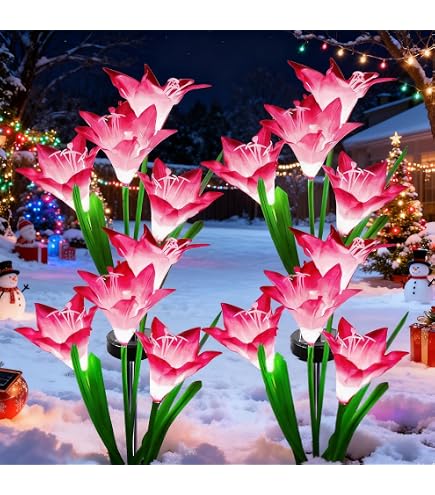 Lampes Solaires Extérieures En Forme De Rose - Lot De 2 - Blanc - Étanche IP65 - Décoration Jardin, Terrasse