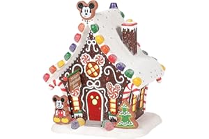 Department 56 Porcellana Disney Village Mickey Mouse Gingerbread House illuminato edificio 4,4 cm, multicolore