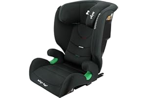 Migo Siège auto RAGA ISIZE 100-150 cm rehausseur avec dossier et protection latérale renforcée, noir