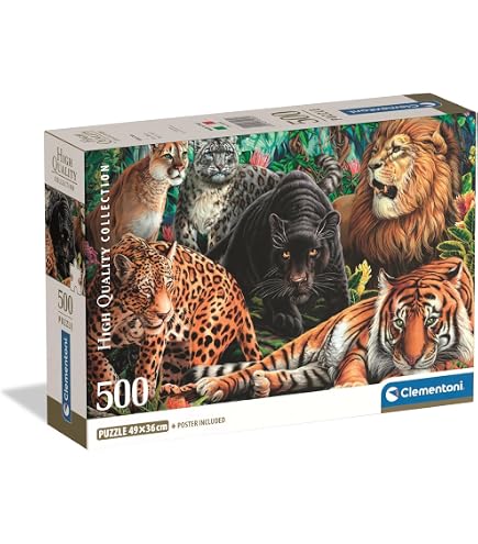 Clementoni Puzzle 500 Pièces HQC Cuddles Compact Box - Fabriqué En Italie - Dimensions 49x36 Cm