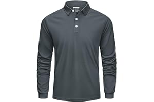 Cavva Poloshirt Herren Langarm Golf Polo Shirt Atmungsaktives Schnelltrocknend Funktionsshirt Langarm Sportshirt Tennis Shirt