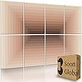 Soon Global 8-Pack Acoustic Panels, Soundproof Wall Panels, 48 X 32 Inches Sound Absorbing Panels, Decorative Acoustical Wall Panels, Acoustic Treatment for Recording Studio, Adhesive, Portal