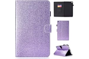 LMFULM® Case for Amazon Kindle Fire HD8 2016/2017 (8,0 Inch) PU Magnetic Cover Shining Case Sleep/Wake Function Stent Function Holster Leather Case Flip Cover for Amazon Kindle Fire HD8 Purple