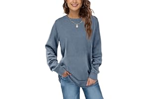 Aokosor Sweatshirts Damen Rundhals Langarmshirt Herbst Winter Pullover Casual Basic Oberteile Tops S-2XL