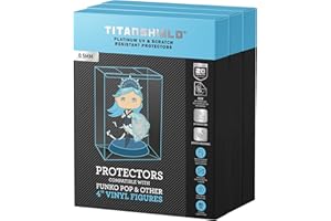 TitanShield Funda Protectora antipop de Platino de 0,5 mm, Resistente a los Rayos UV y a los arañazos, Compatible con Funko - Pop de 4 Pulgadas