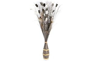 ‎KOBOLO Kobolo Deko Bündel, weiß-grau, 100 cm, künstliches Gräserbündel, Trockenblumen-Deko, getrockneter Blumenstrauß, Dekopflanze aus Naturfasern für den Innenbereich