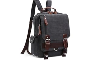 VARLIVOO Retrò Sling Bag Uomo Donne Zaino Monospalla Borse a Spalla Crossbody Bag Escursionismo Viaggio Pendolarismo Campeggio Ciclismo Alpinismo Scuola Tela Backpack Nero B