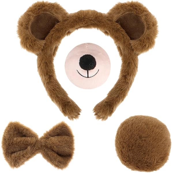 Petitebelle Disfraz De Oso Para Niños De 1 A 10 Años (cola Marrón/redonda, 5-10 Años