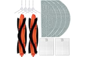 MYAYD Juego de accesorios para Xiaomi E10 / E12 / B112 Robot Aspirador, 10 unidades Incluye 2 Cepillos principales, 4 cepillos laterales, 2 esponjas, 4 paños de limpieza