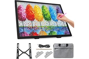 Zocelight A3 Leuchttisch mit Tasche & Ständer,Wiederaufladbar Leuchtplatte mit 3000mAh Akku, 3 Farbtemperaturen & 6 Helligkeitsstufen Leuchtkasten für Diamantmalerei, Zeichnen,Tätowierung,Animation