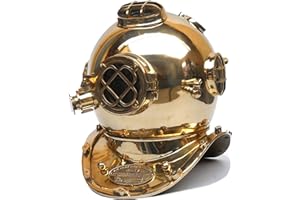 Nagina International Nautical Divers Helmet Maritime Mark V Deep Diving Solid Brass Helmet