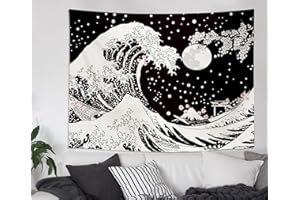 HOLAVIDA Arazzo Giapponese la Grande Onda di Kanagawa Tramonto Appeso a Parete Camera da Letto Soggiorno Dormitorio Estetica Decorazione Della Parete (200x150cm)