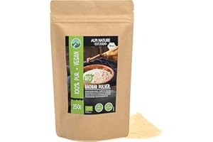 Poudre de baobab bio (250g), baobab bio issu de l'agriculture biologique contrôlée, sans gluten, sans lactose, testé en laboratoire, végétalien, baobab 100% naturel