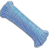 BricoLoco.com Clothes line for hanging clothes outdoors or indoors. Pulley clothesline, camping, camping, gardening. Braided