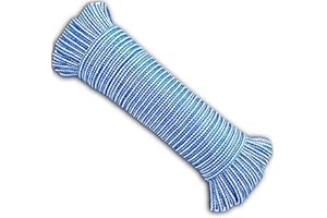 BricoLoco.com Cuerda tendedero. para Tender Ropa en el Exterior o Interior. Tendedero de poleas, Acampada, Camping, jardinería. Polipropileno Trenzado. Ø 4 mm. (Azul 1x20 MTS.)