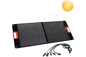 Technaxx 100W hopfällbar solpanel TX-206, bärbar monokristallin solladdare för alla vanliga kraftverk med USB-A/USB-C/XT60/DC