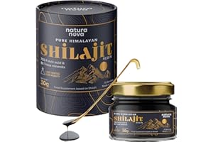 NaturaNova Pure Himalayan Shilajit Resin - 100% Natural | 70 Servings for Energy Boost, Immune Support, 75%+ Fulvic Acid | Ayurvedic Supplement with 80+ Trace Minerals Complex