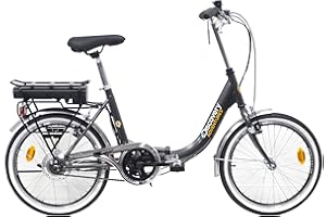 DENVER Discovery E1000 Rear Motor 24 V Bicicleta eléctrica Plegable de 20 Pulgadas, Color Negro Antracita, Adultos Unisex, Gris Oscuro Metálico