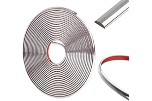 ZTVOWTO 600 cm-8 mm Autoadesive Modanature Murali, Modanature Fai-Da-Te per Finiture di Veicoli, Modanature per Paraurti, Alzatine, Bordi Di Piastrelle e Decorazioni Angolari(Argento)