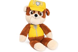 GUND PAW Patrol Official Rubble Take-Along Buddy Plush Toy, Premium Stuffed Animal for Ages 1 and Up, Yellow/Brown, 33.02cm