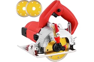 MXBAOHENG 1200W Wet Tile Saw Electric Tile Cutter with 3 Stone Blades Removable Water Pipe and Tap for Ceramic Tiles