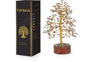 YATSKIA Albero di cristallo – Labradorite Crystal Tree – Decorazione in cristallo – Regali di cristallo – Cristalli e pietre – Regali di buona fortuna – Albero della vita – Albero artificiale – Oggetti