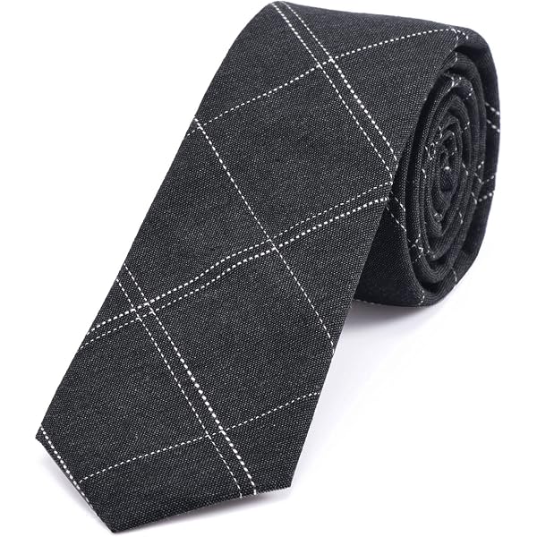 Cravatta Formale Casual Elegante Cravatta A Quadri Retreez - Uomo Nero E Bianco Stile Skinny
