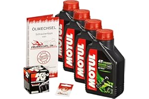 FEUERSTUHL.DE GMBH Motul 10W-40 Öl + K&N Ölfilter für Yamaha YZF-R1 /WGP, 07-14, RN19 RN22 - Ölwechselset inkl. Motoröl, Filter, Dichtring