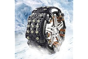 Fairypeach Cadenas de Nieve para Coche 2 Pcs Cadenas Universales Ajustables Antideslizantes,Snow Chains, cadenas, Cadena de Nieve Duradera para Neumáticos Apto para Neumáticos de Invierno 165-275mm