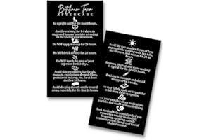 LASHICORN Botulinum Toxin Aftercare Card | 50 Pack | Physical Printed 2x3.5” inches Business Card Size | Anti-Wrinkle Injection Supplies | Black and White Design